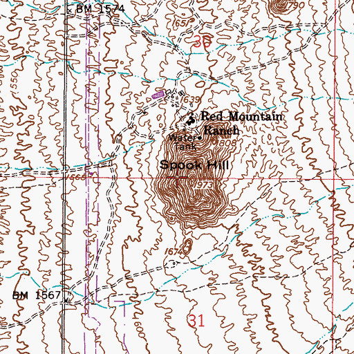 Topographic Map of Spook Hill, AZ
