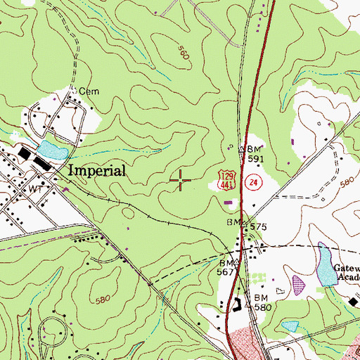 Topographic Map of Eatonton-Putnam North Industrial Park, GA