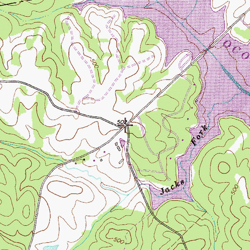 Topographic Map of Glades Cross-Roads, GA