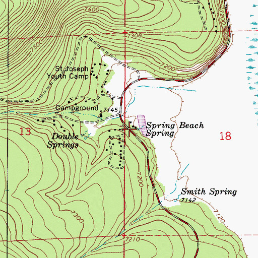 Topographic Map of Spring Beach Spring, AZ