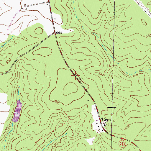 Topographic Map of Hearnville (historical), GA