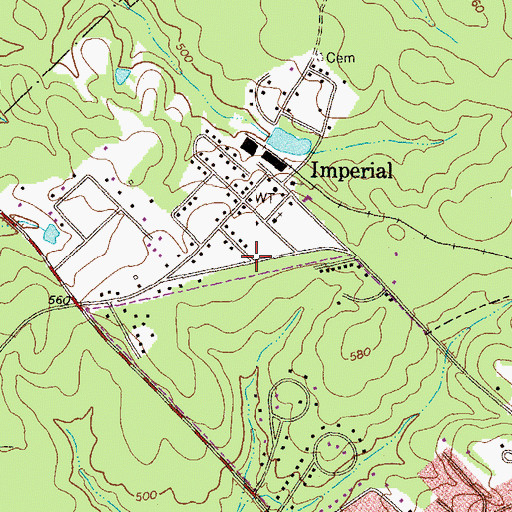 Topographic Map of Hunts, GA