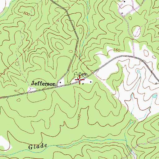 Topographic Map of Jefferson Church, GA