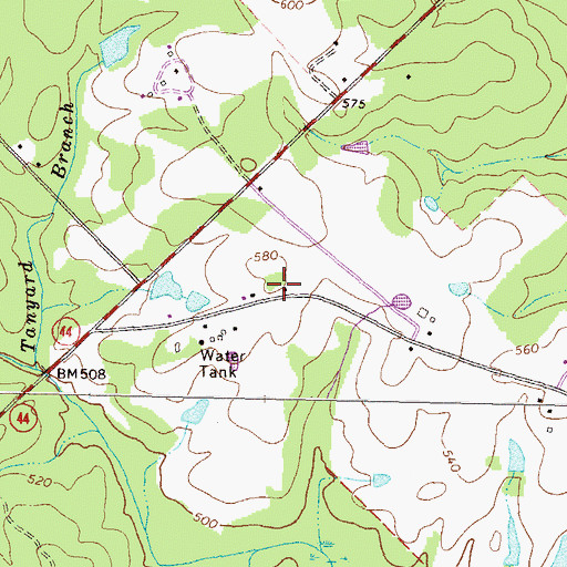 Topographic Map of Jones Grove School (historical), GA