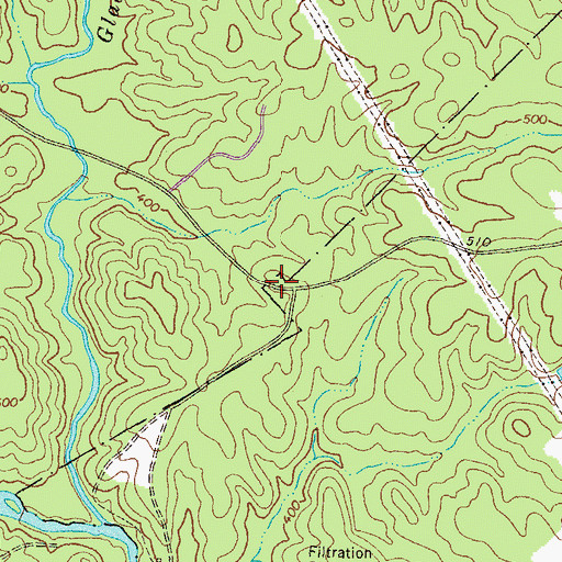 Topographic Map of Lees Chapel (historical), GA