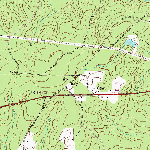 Topographic Map of Linchburg, GA