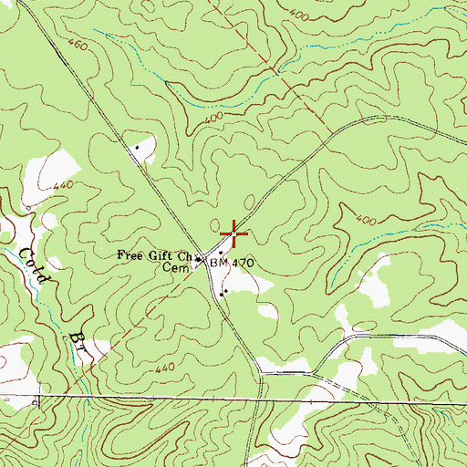 Topographic Map of Manley Memorial Church, GA