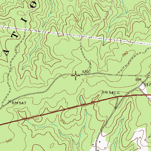 Topographic Map of Martins Hill Church (historical), GA