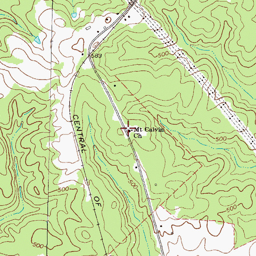 Topographic Map of Mount Calvary School (historical), GA