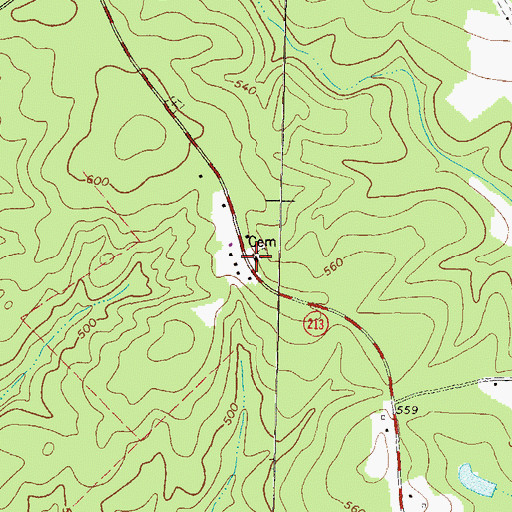 Topographic Map of Mount Pleasant Church, GA