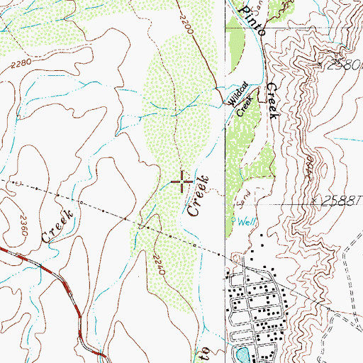 Topographic Map of Spring Creek, AZ