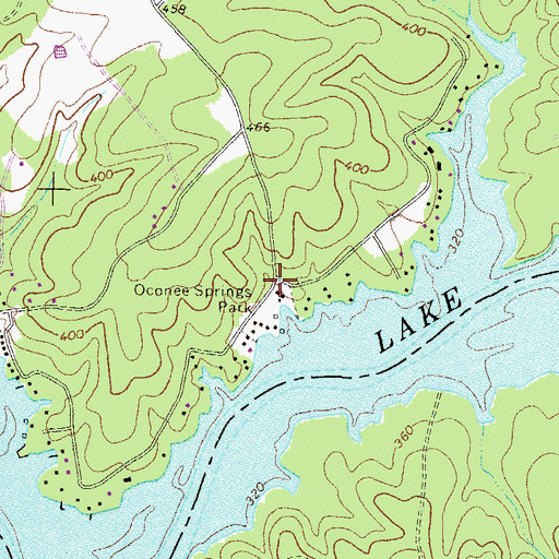 Topographic Map of Oconee Springs, GA