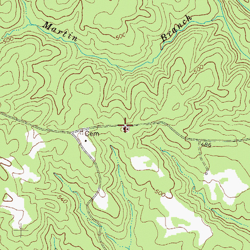 Topographic Map of Pinkerton Grove Church, GA