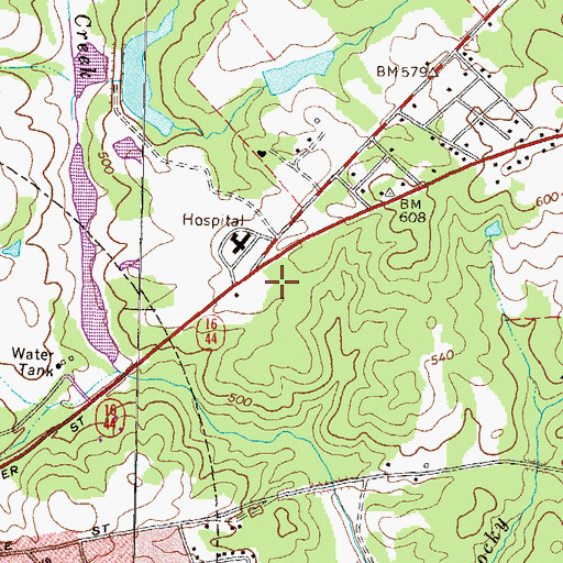 Topographic Map of Putnam County High School, GA