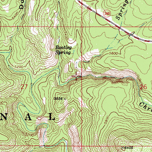 Topographic Map of Spring Creek, AZ