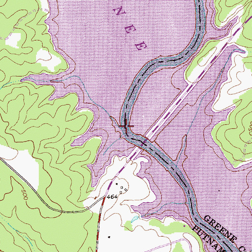 Topographic Map of Reids Ferry (historical), GA
