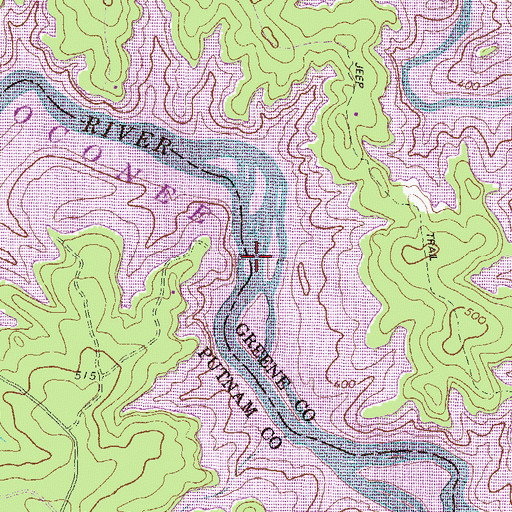 Topographic Map of Riley Shoals, GA