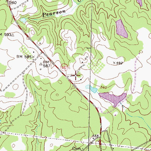 Topographic Map of Salem School (historical), GA