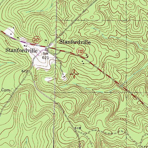 Topographic Map of Stanfordville Church (historical), GA