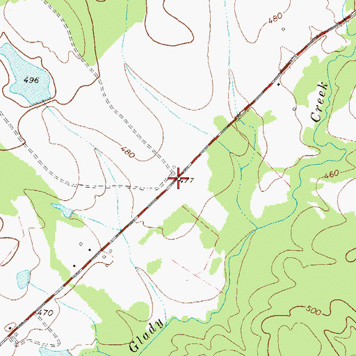 Topographic Map of The Glades (historical), GA