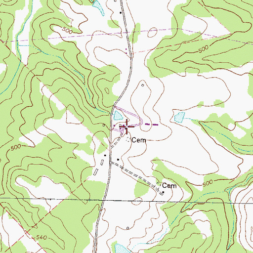 Topographic Map of Turnwold, GA