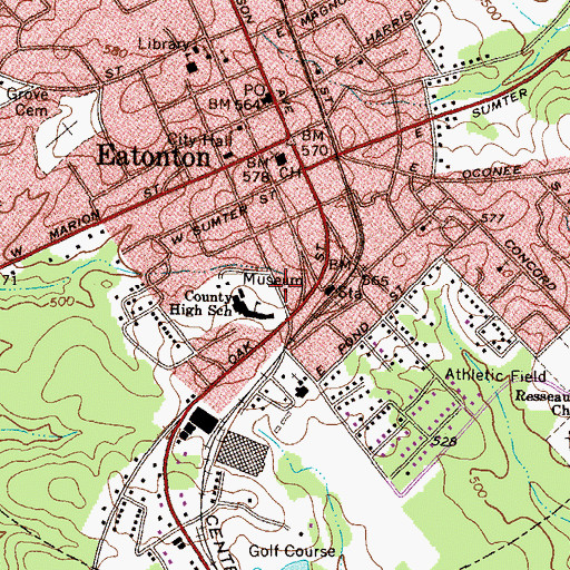 Topographic Map of Uncle Remus Museum, GA