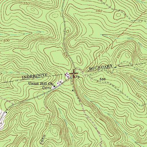 Topographic Map of Union Hill, GA