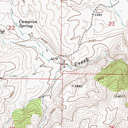 Topographic Map of Spring Creek, AZ