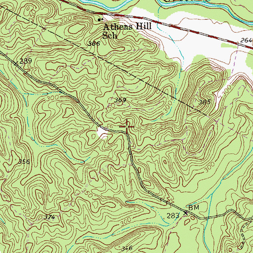 Topographic Map of Athens Hill Church (historical), GA
