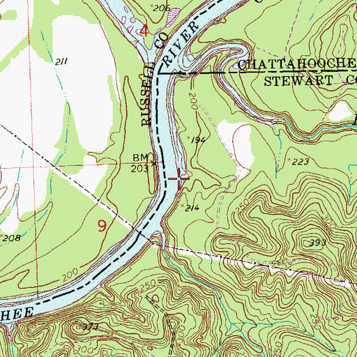 Topographic Map of Banks Landing, GA
