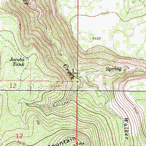 Topographic Map of Spring Creek, AZ