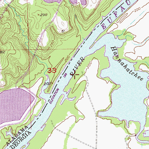 Topographic Map of Fitzgeralds Landing, GA