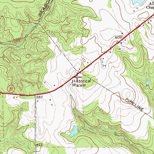 Topographic Map of Jackson Trail Monument, GA