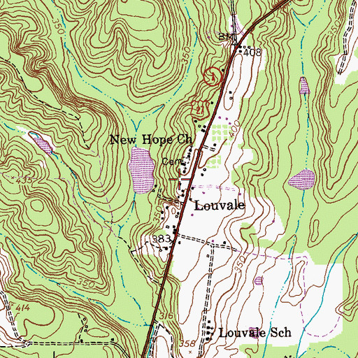 Topographic Map of Louvale Post Office, GA