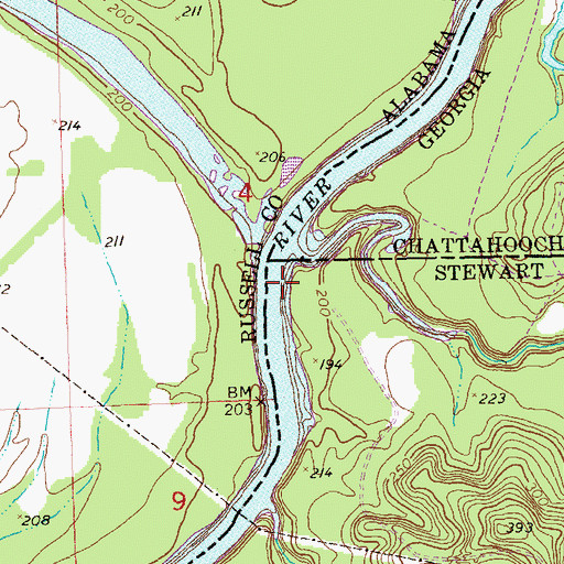 Topographic Map of McMurrons Landing, GA