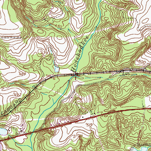 Topographic Map of Peek Hollow, GA