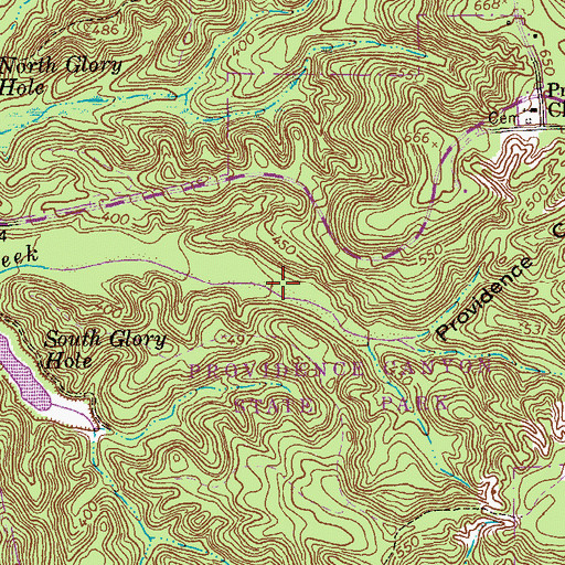 Topographic Map of Providence Canyon State Park, GA