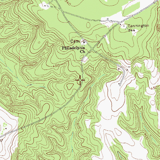 Topographic Map of Robinson School (historical), GA