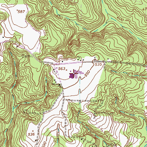 Topographic Map of Stewart-Quitman High School, GA