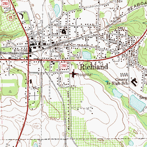 Topographic Map of Stewart Webster Hospital, GA