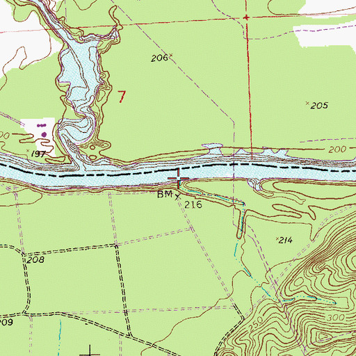 Topographic Map of Upper Bradleys Landing, GA