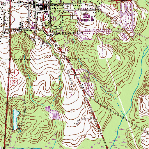 Topographic Map of Westville, GA