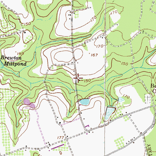 Topographic Map of Beards Creek School (historical), GA
