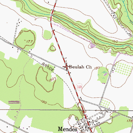 Topographic Map of Beulah School (historical), GA