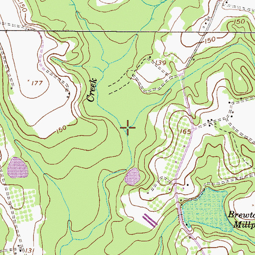 Topographic Map of Big Branch, GA