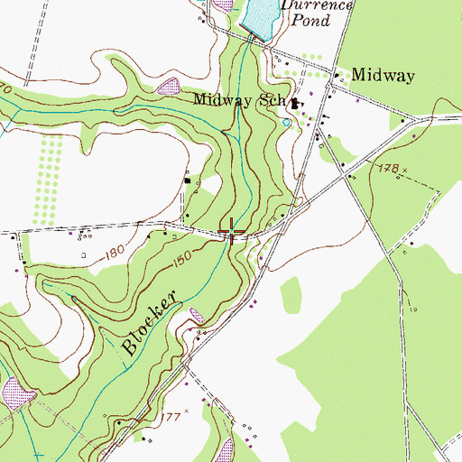 Topographic Map of Blocker Ford, GA
