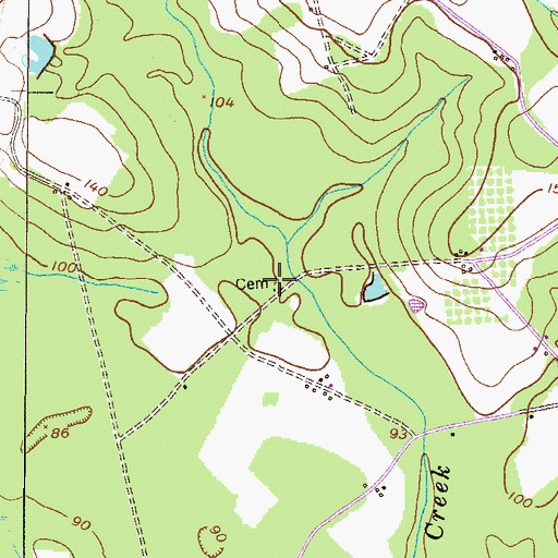 Topographic Map of Bradley - Anderson Cemetery, GA