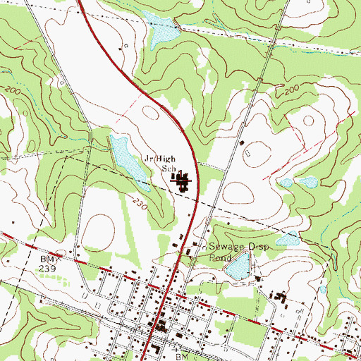 Topographic Map of Collins Junior High School, GA