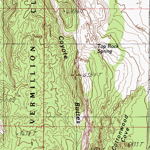 Topographic Map of Coyote Buttes, AZ