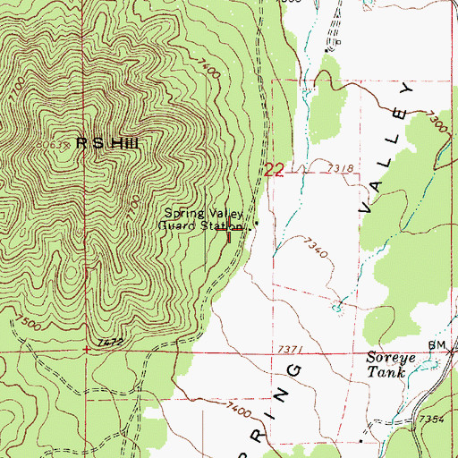Topographic Map of Spring Valley Guard Station, AZ